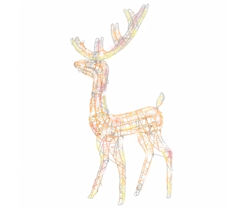 vidaXL ziemeļbriežu dekorācijas, 3 gab., akrils, 120 cm, krāsainas