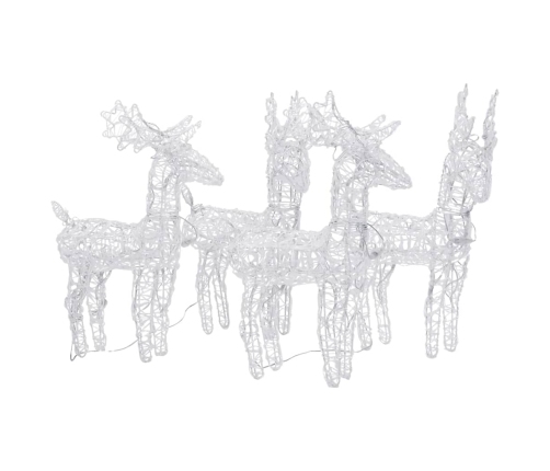 vidaXL Ziemassvētku ziemeļbrieži, 4 gab., 160 krāsainas LED, akrils