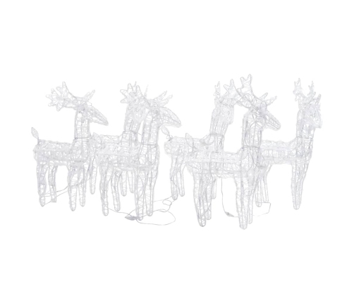 vidaXL Ziemassvētku ziemeļbrieži, 6 gab., 240 krāsainas LED, akrils