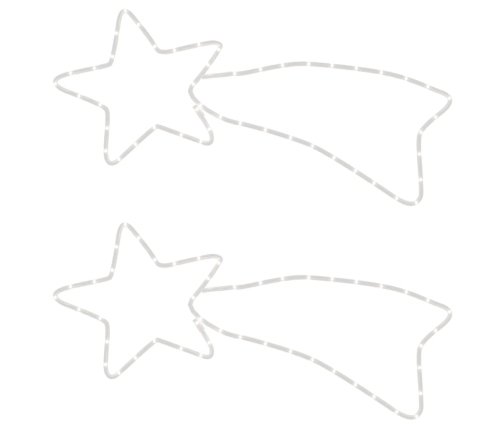 vidaXL Ziemassvētku komētas figūras, 2 gab., 48 baltas LED, 65x28 cm