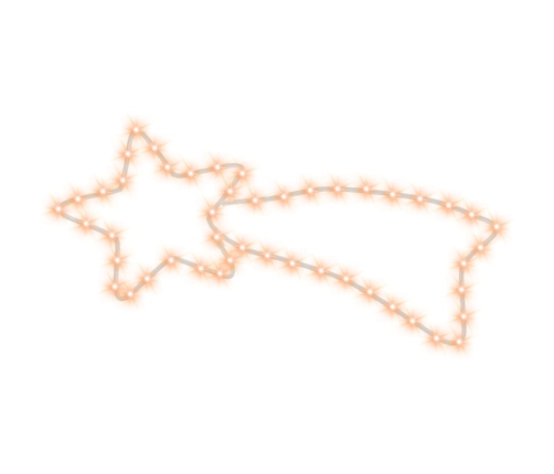 vidaXL Ziemassvētku komētas figūras, 3 gab., 48 baltas LED, 65x28 cm