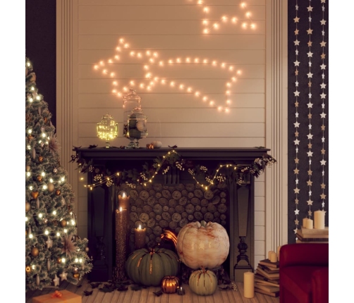 vidaXL Ziemassvētku komētas figūras, 3 gab., 48 baltas LED, 65x28 cm