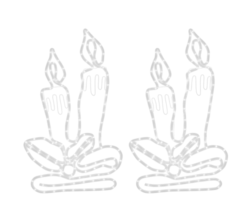 vidaXL Ziemassvētku svecīšu figūras, 2 gab., 144 LED, 70x42 cm