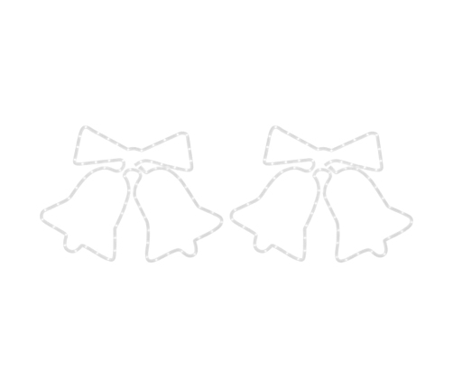 vidaXL Ziemassvētku zvaniņu figūras, 2 gab., 72 LED, 50x56 cm