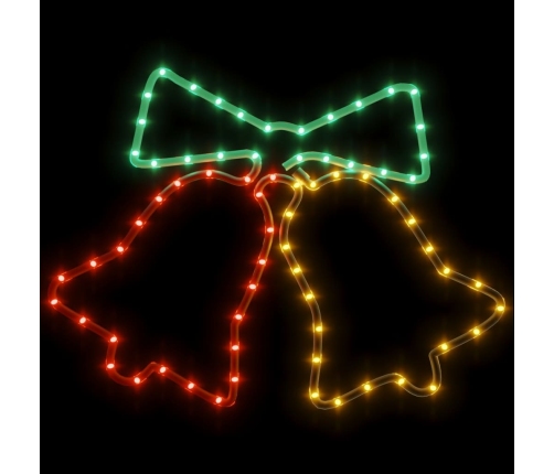 vidaXL Ziemassvētku zvaniņu figūras, 2 gab., 72 LED, 50x56 cm