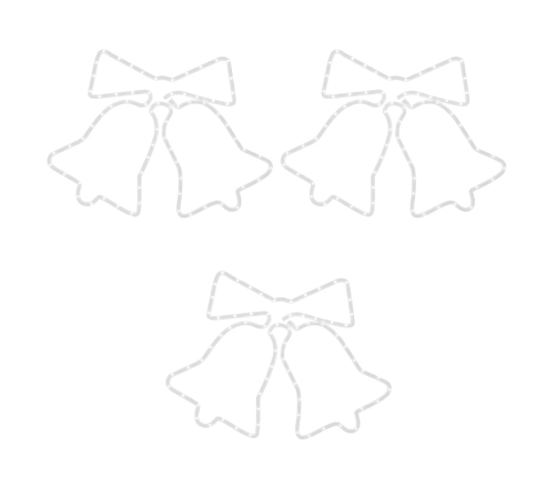 vidaXL Ziemassvētku zvaniņu figūras, 3 gab., 72 LED, 50x56 cm