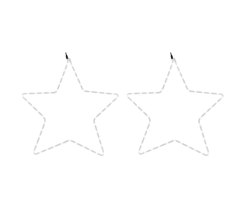 vidaXL Ziemassvētku zvaigznes figūras, 2 gab., 48 baltas LED, 56 cm