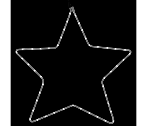 vidaXL Ziemassvētku zvaigznes figūras, 2 gab., 48 baltas LED, 56 cm