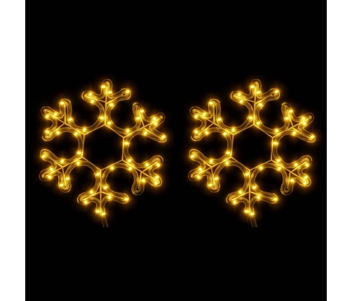 vidaXL Ziemassvētku sniegpārslas figūras, 2 gab., baltas LED, 27x27 cm