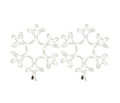 vidaXL Ziemassvētku sniegpārslas figūras, 2 gab., baltas LED, 27x27 cm