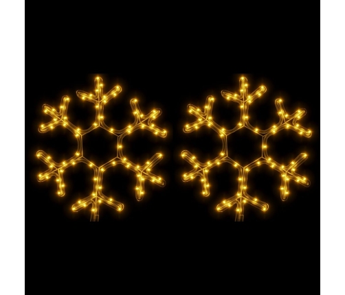 vidaXL Ziemassvētku sniegpārslas figūras, 2 gab., baltas LED, 38x37 cm