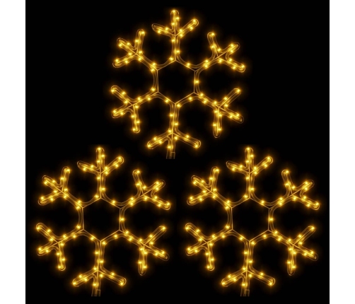 vidaXL Ziemassvētku sniegpārslas figūras, 3 gab., baltas LED, 38x37 cm