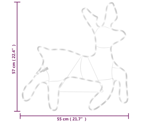vidaXL LED Ziemassvētku ziemeļbriežu figūras, 3 gab., 57x55x4,5 cm