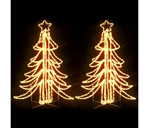 vidaXL LED Ziemassvētku egles figūras, 2 gab., baltas, 87x87x93 cm
