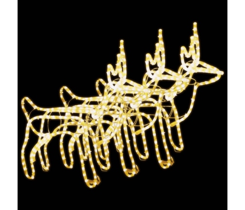 vidaXL Ziemassvētku ziemeļbriežu figūras, 3 gab., baltas, 60x30x60 cm