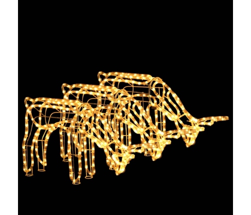 vidaXL Ziemassvētku ziemeļbriežu figūras, 3 gab., baltas, 73x31x45 cm