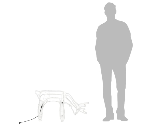 vidaXL Ziemassvētku ziemeļbriežu figūras, 3 gab., baltas, 73x31x45 cm