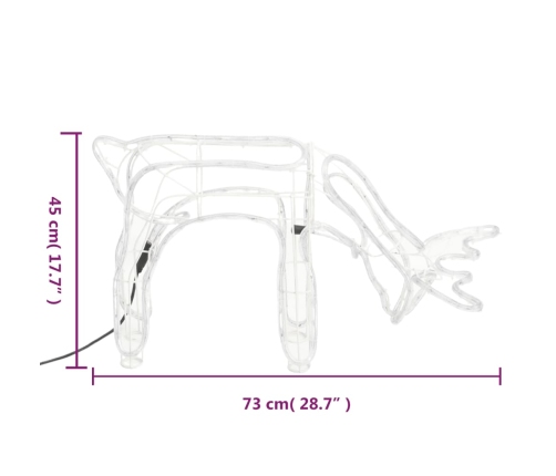 vidaXL Ziemassvētku ziemeļbriežu figūras, 3 gab., baltas, 73x31x45 cm