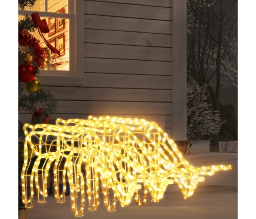 vidaXL Ziemassvētku ziemeļbriežu figūras, 3 gab., baltas, 73x31x45 cm