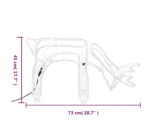 vidaXL ziemeļbriežu figūras, 3 gab., vēsi baltas, 73x31x45 cm