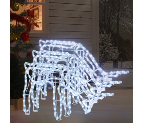 vidaXL ziemeļbriežu figūras, 3 gab., vēsi baltas, 73x31x45 cm