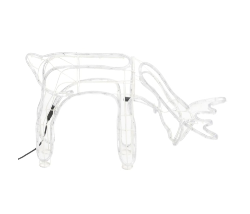 vidaXL 3-daļīgs ziemeļbriežu figūru komplekts, silti baltas lampiņas