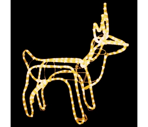 vidaXL 3-daļīgs ziemeļbriežu figūru komplekts, silti baltas lampiņas