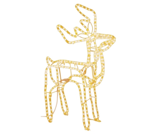 vidaXL 3-daļīgs ziemeļbriežu figūru komplekts, silti baltas lampiņas