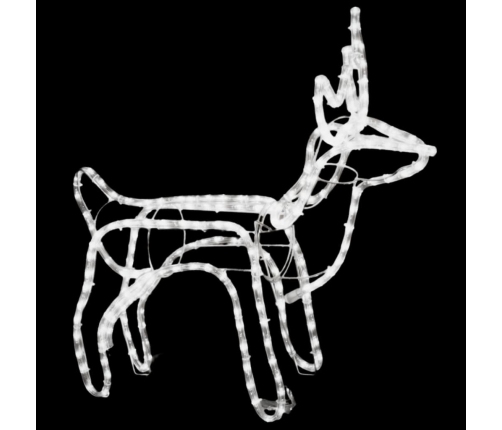 vidaXL 3-daļīgs ziemeļbriežu figūru komplekts, silti baltas lampiņas