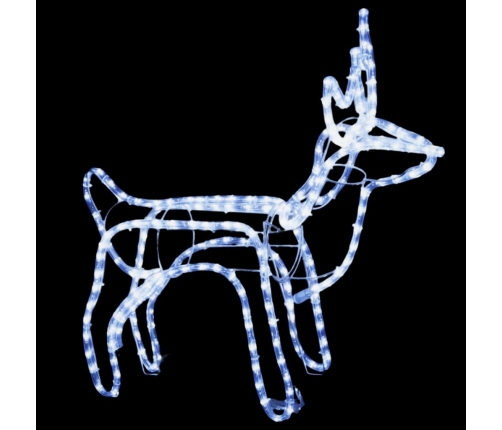 vidaXL 3-daļīgs ziemeļbriežu figūru komplekts, vēsi baltas lampiņas