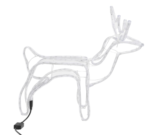 vidaXL 3-daļīgs ziemeļbriežu figūru komplekts, vēsi baltas lampiņas