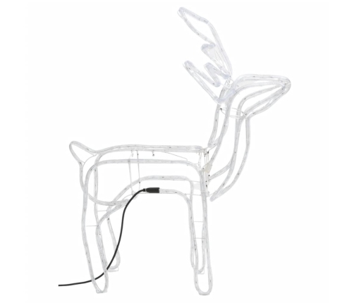 vidaXL 3-daļīgs ziemeļbriežu figūru komplekts, vēsi baltas lampiņas