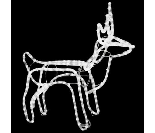 vidaXL 3-daļīgs ziemeļbriežu figūru komplekts, vēsi baltas lampiņas