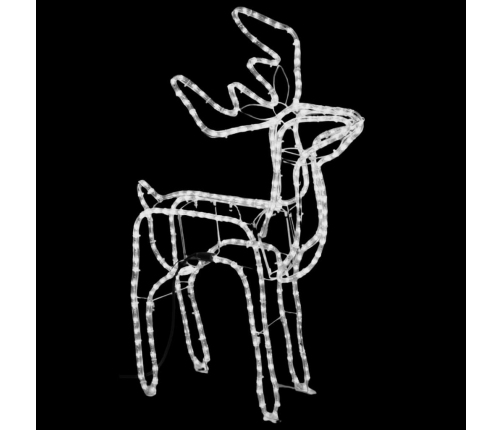 vidaXL 3-daļīgs ziemeļbriežu figūru komplekts, vēsi baltas lampiņas