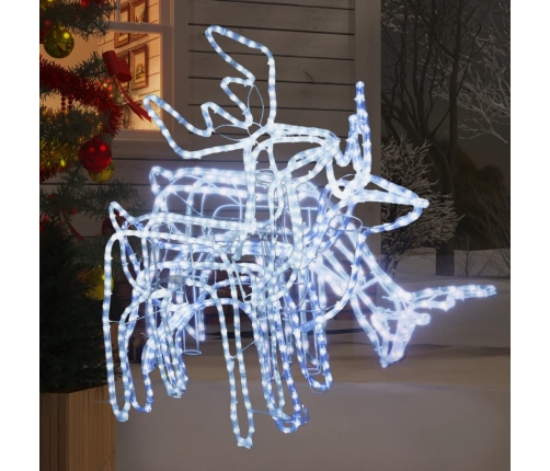 vidaXL 3-daļīgs ziemeļbriežu figūru komplekts, vēsi baltas lampiņas