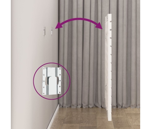 vidaXL sienas galvgalis, balts, 96x3x91,5 cm, priedes masīvkoks