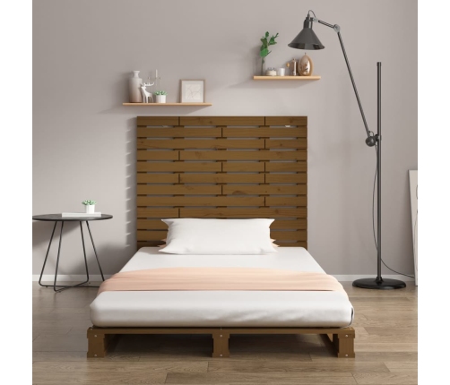 vidaXL sienas galvgalis, brūns, 126x3x91,5 cm, priedes masīvkoks