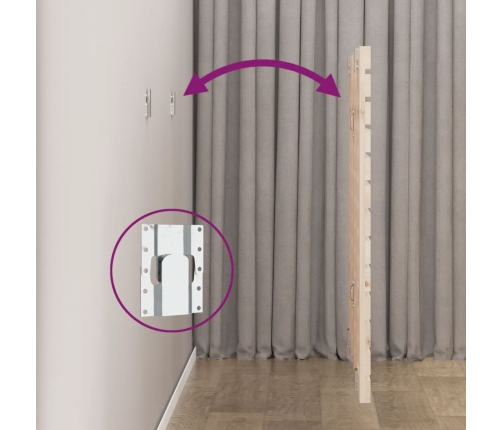 vidaXL sienas galvgalis, 146x3x91,5 cm, priedes masīvkoks