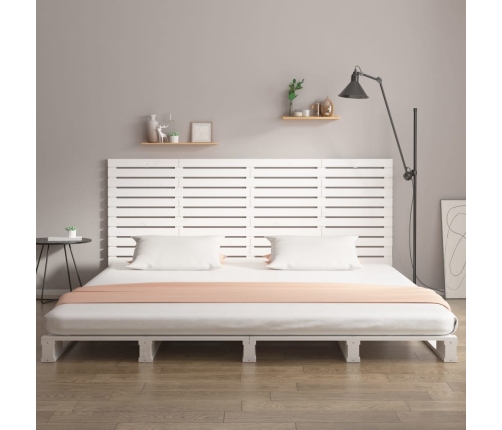 vidaXL sienas galvgalis, balts, 166x3x91,5 cm, priedes masīvkoks