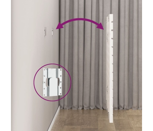 vidaXL sienas galvgalis, balts, 166x3x91,5 cm, priedes masīvkoks