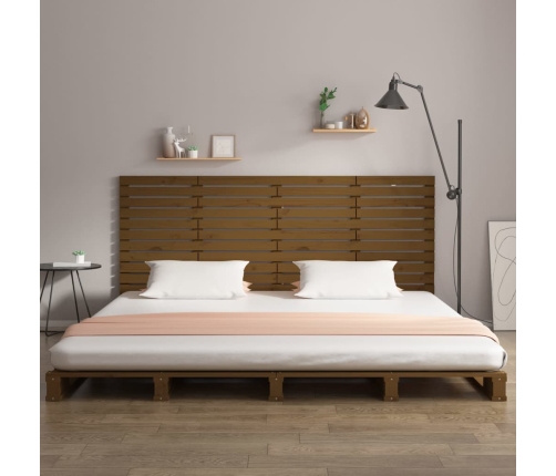 vidaXL sienas galvgalis, brūns, 166x3x91,5 cm, priedes masīvkoks