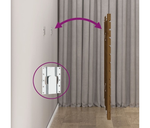 vidaXL sienas galvgalis, brūns, 166x3x91,5 cm, priedes masīvkoks