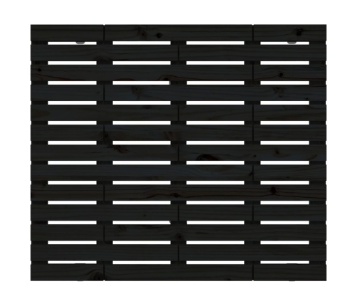 vidaXL sienas galvgalis, melns, 141x3x91,5 cm, priedes masīvkoks