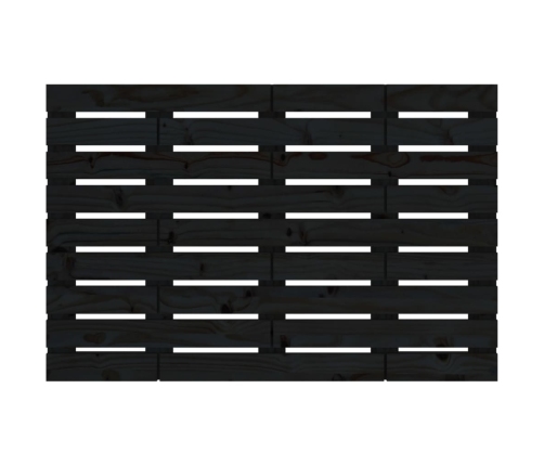 vidaXL sienas galvgalis, melns, 106x3x63 cm, priedes masīvkoks