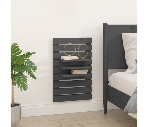 vidaXL sienas plaukti gultai, 2 gab., pelēki, priedes masīvkoks