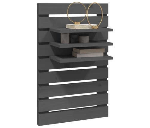 vidaXL sienas plaukti gultai, 2 gab., pelēki, priedes masīvkoks