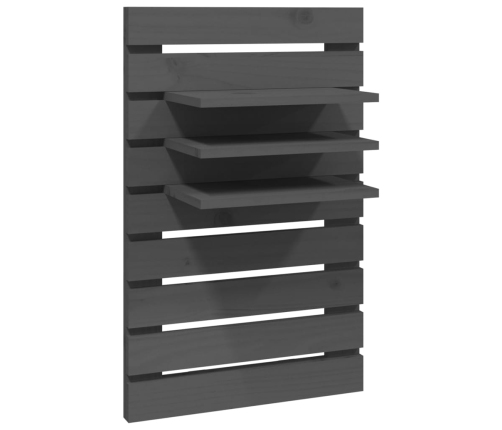 vidaXL sienas plaukti gultai, 2 gab., pelēki, priedes masīvkoks