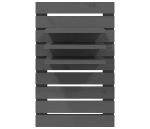 vidaXL sienas plaukti gultai, 2 gab., pelēki, priedes masīvkoks