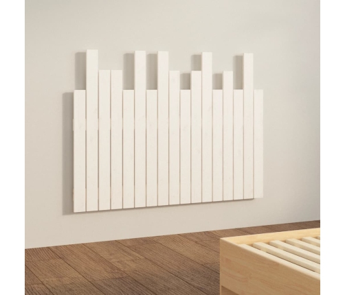 vidaXL sienas galvgalis, balts, 108x3x80 cm, priedes masīvkoks