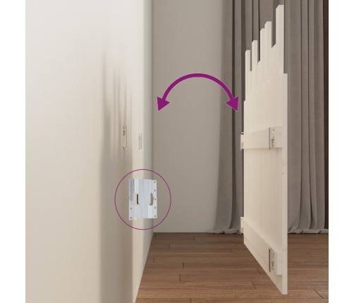 vidaXL sienas galvgalis, balts, 108x3x80 cm, priedes masīvkoks